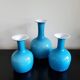 Set of 3 Opal Blue Glass 'Carnaby' Vases by Per Lütken for Holmegaard