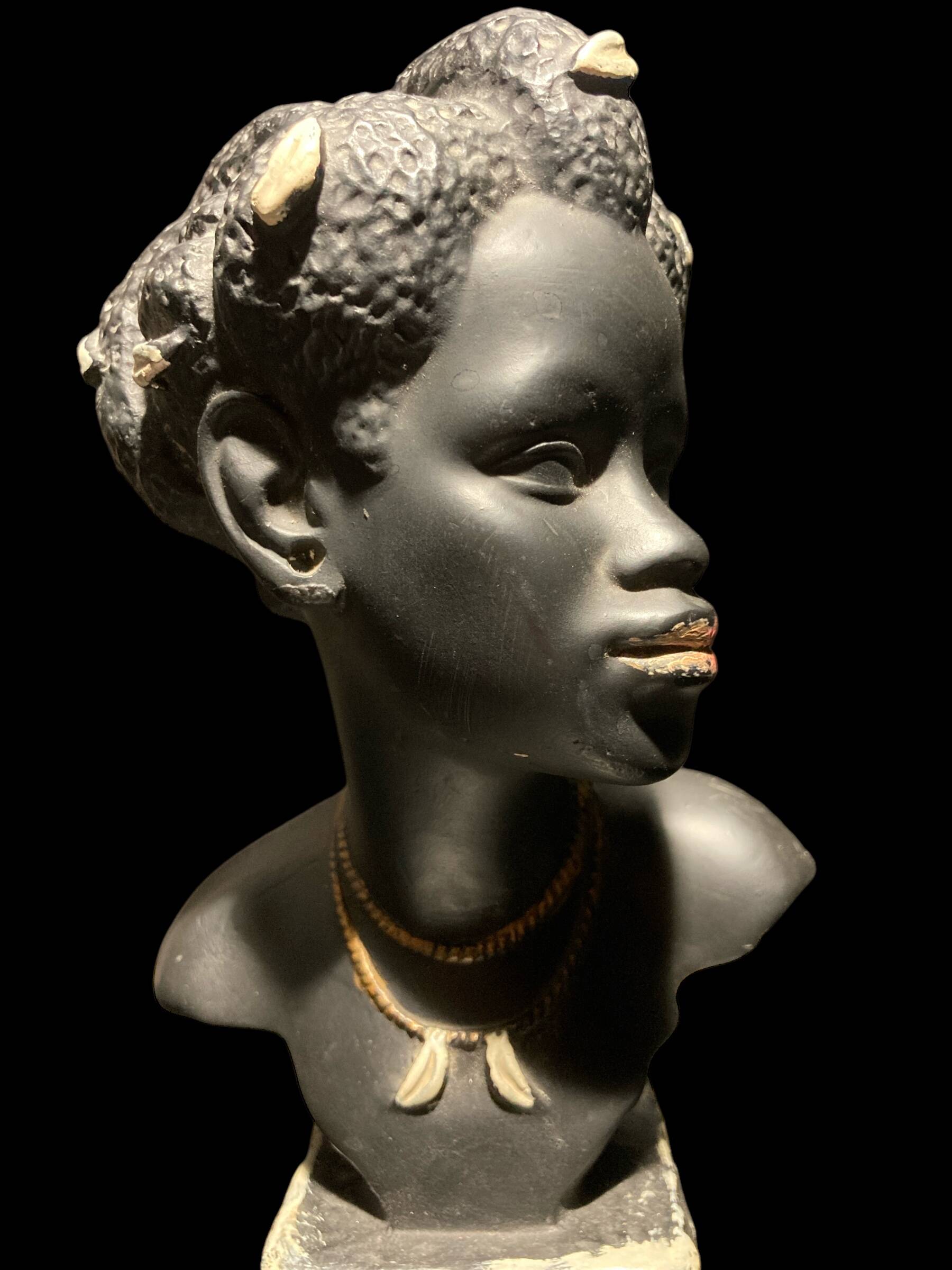 Sculpture of a black woman in plaster