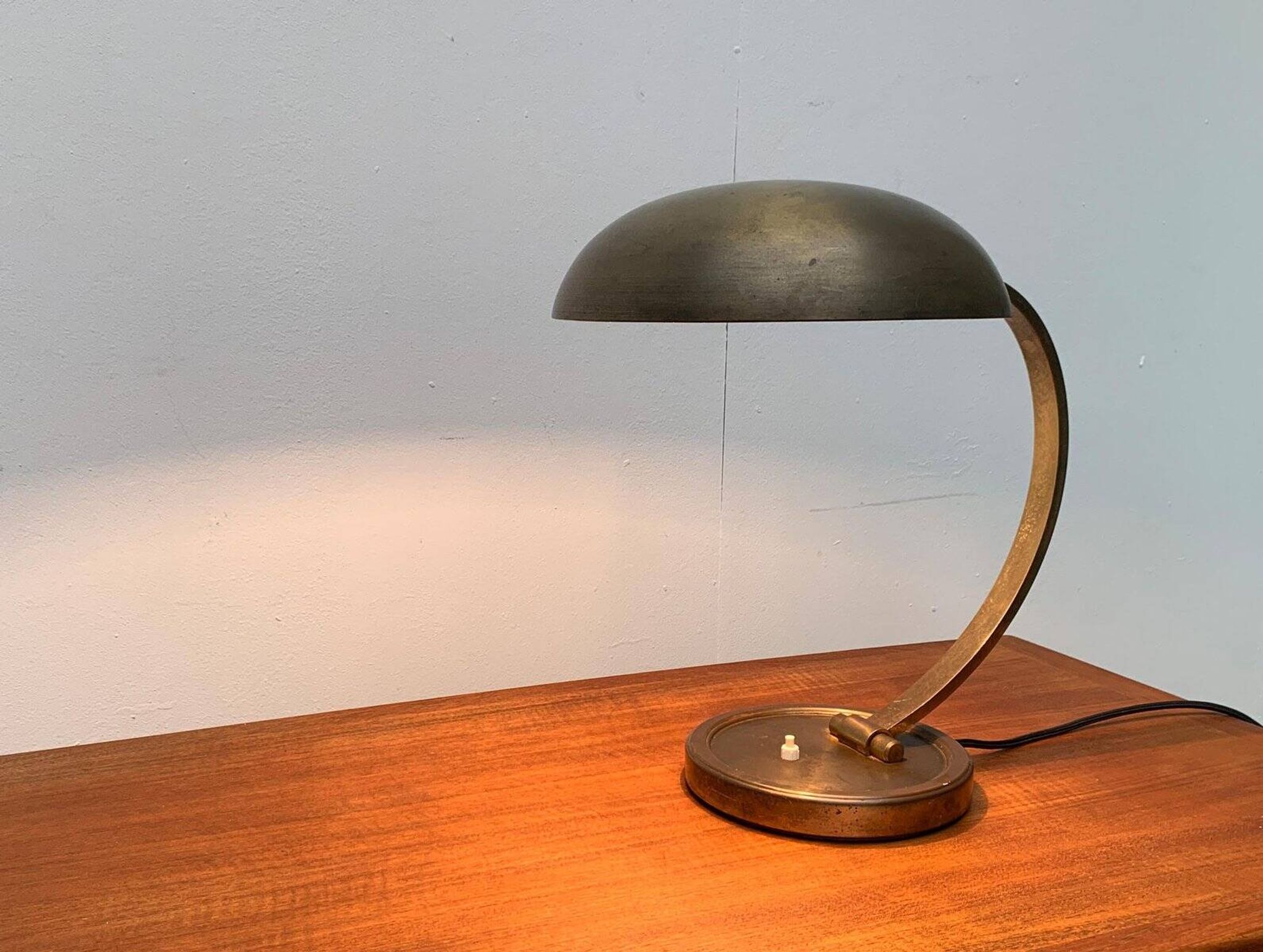 Mid-Century German Brass Table Lamp by Gecos Cosack