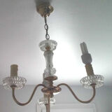 Brass and glass chandelier