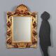 Antique baroque style mirror in carved wood, Italy, 20th century.