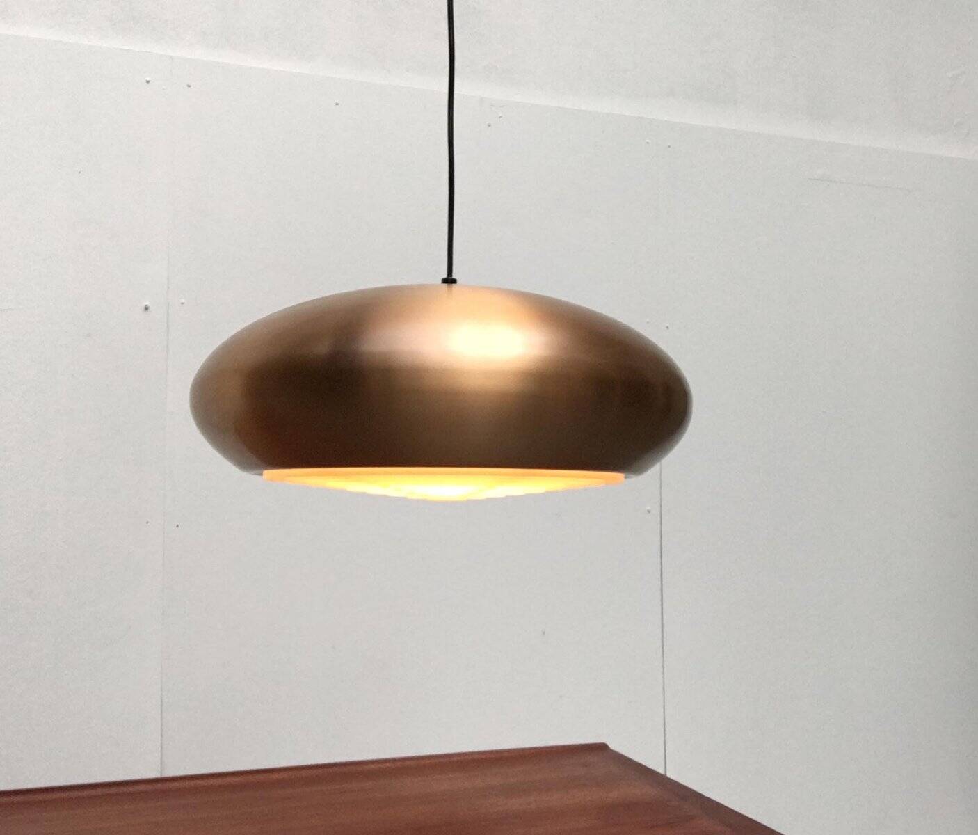 Large suspended copper lamp from mid-century Germany by Goldkant Leuchten.