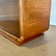 Vintage Art Deco display cabinet in mahogany with a black marble top.