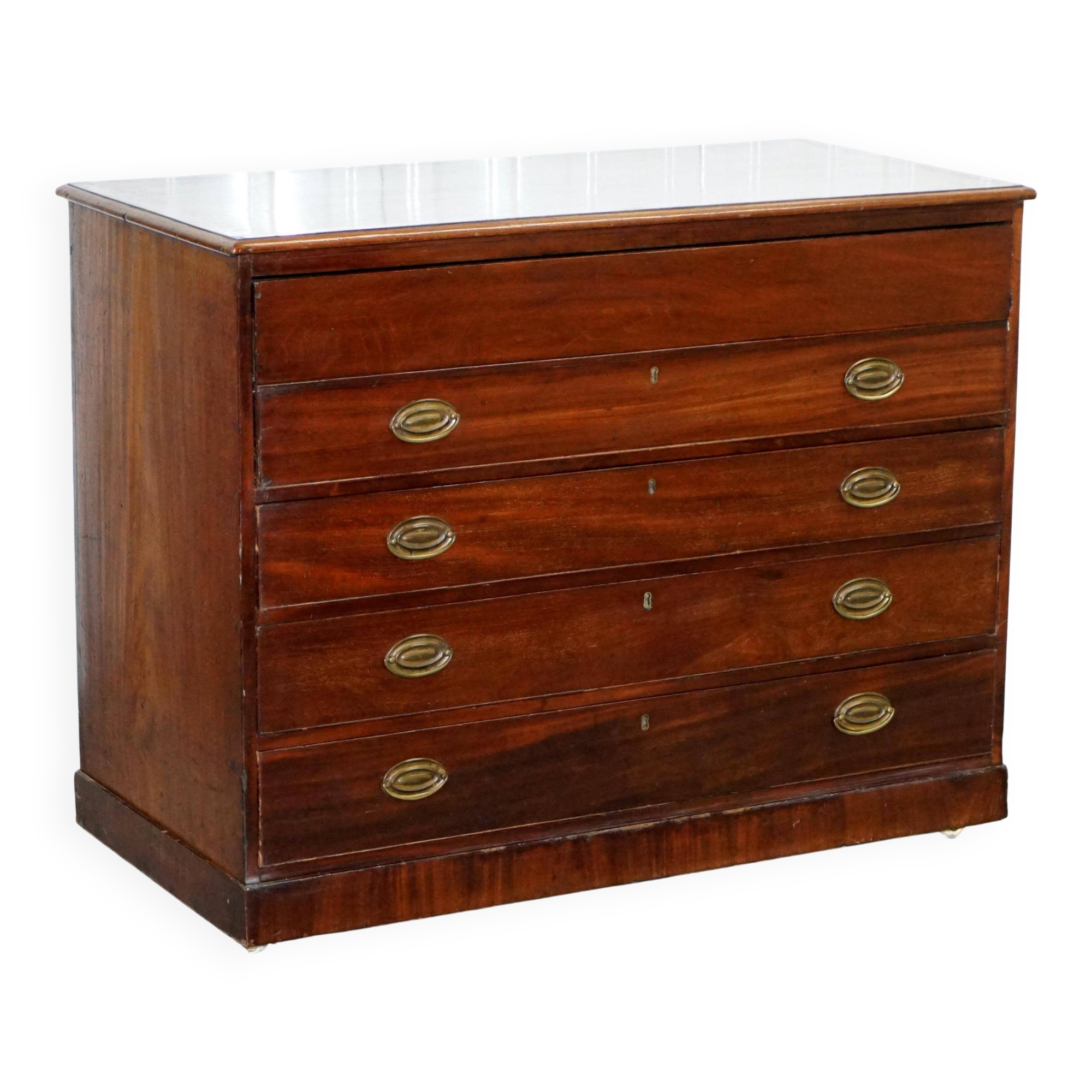 Robert Gillows II 1790 Library Desk Solid Wood with Leather Slope
