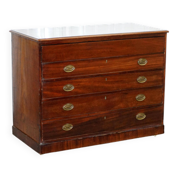 Bibliothèque bureau bois massif avec slope en cuir, Robert Gillows II 1790