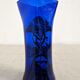 Vase art nouveau en verre soufflé bleu de Sèvres