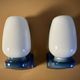 Pair of blue vintage Tovi wall lights Mid Century Modern/Space Age opal