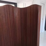 Authentic Baumann folding screen in curved wood - vintage sculptural model