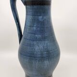 Jean de Lespinasse vase in blue ceramic, Côte d'Azur, France, 1950.