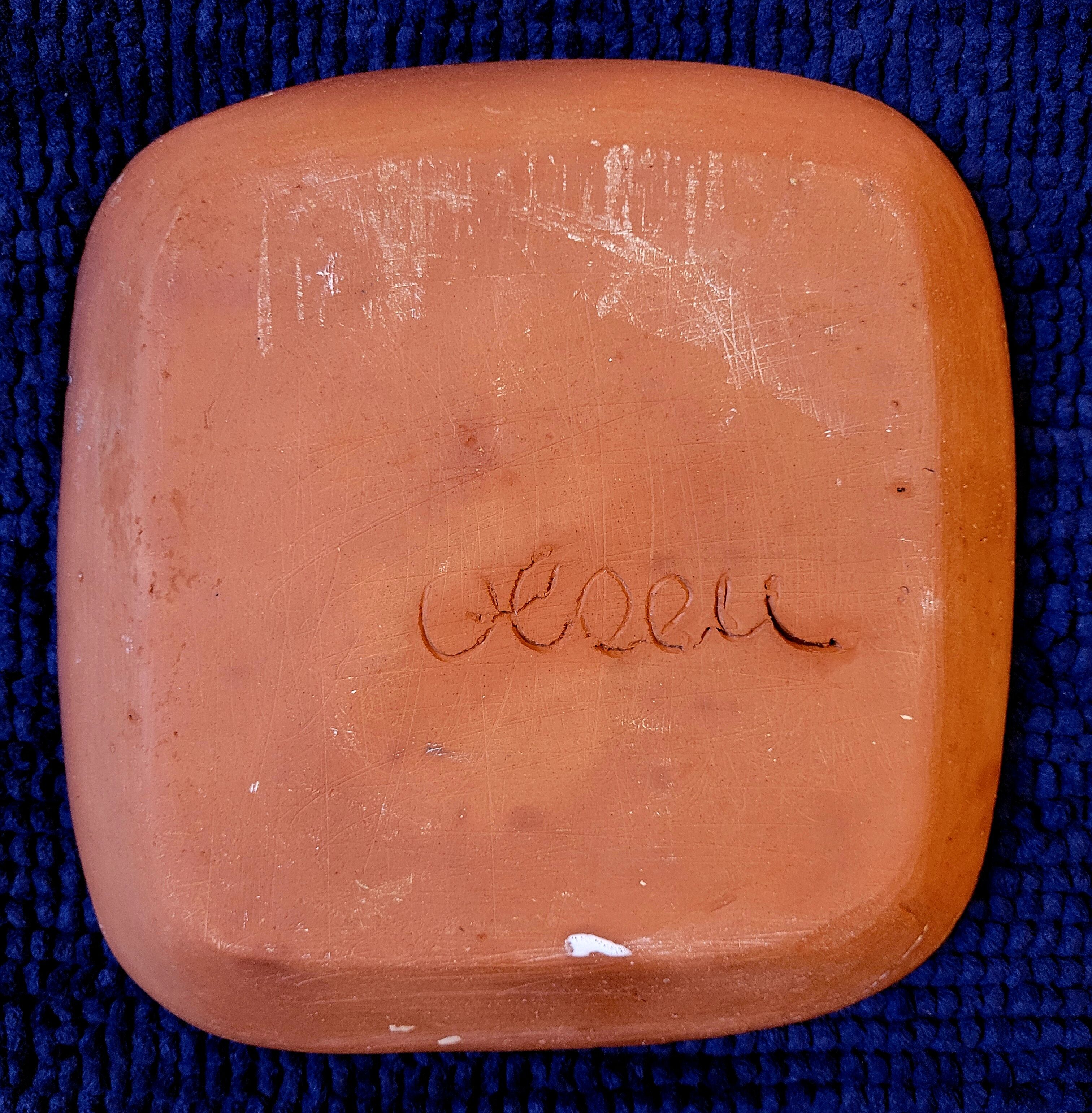 Old vintage ceramic dish Vallauris 50s 60s