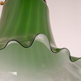Green glass pendant by Peill & Putzler, Germany, 1970.