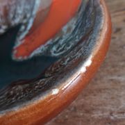 Flamed ceramic ashtray in Vallauris style from the 1970s.