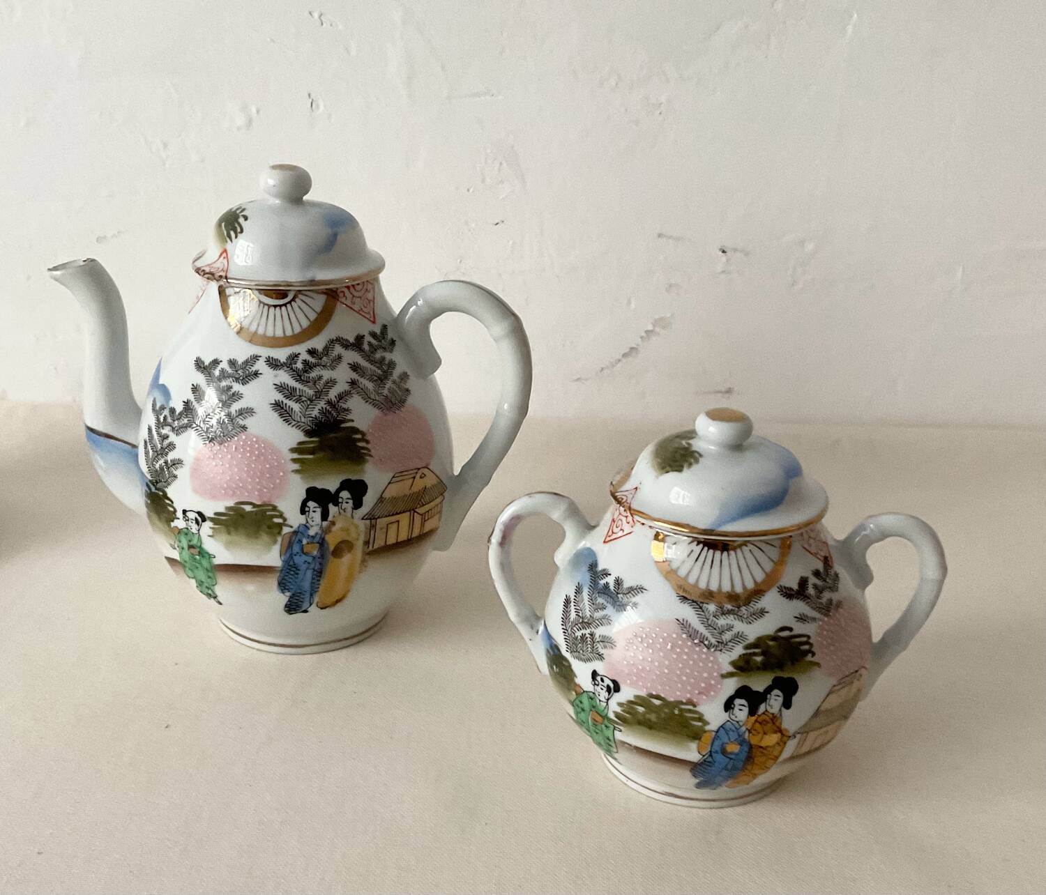 Vintage Japanese porcelain tea set – Asian decor