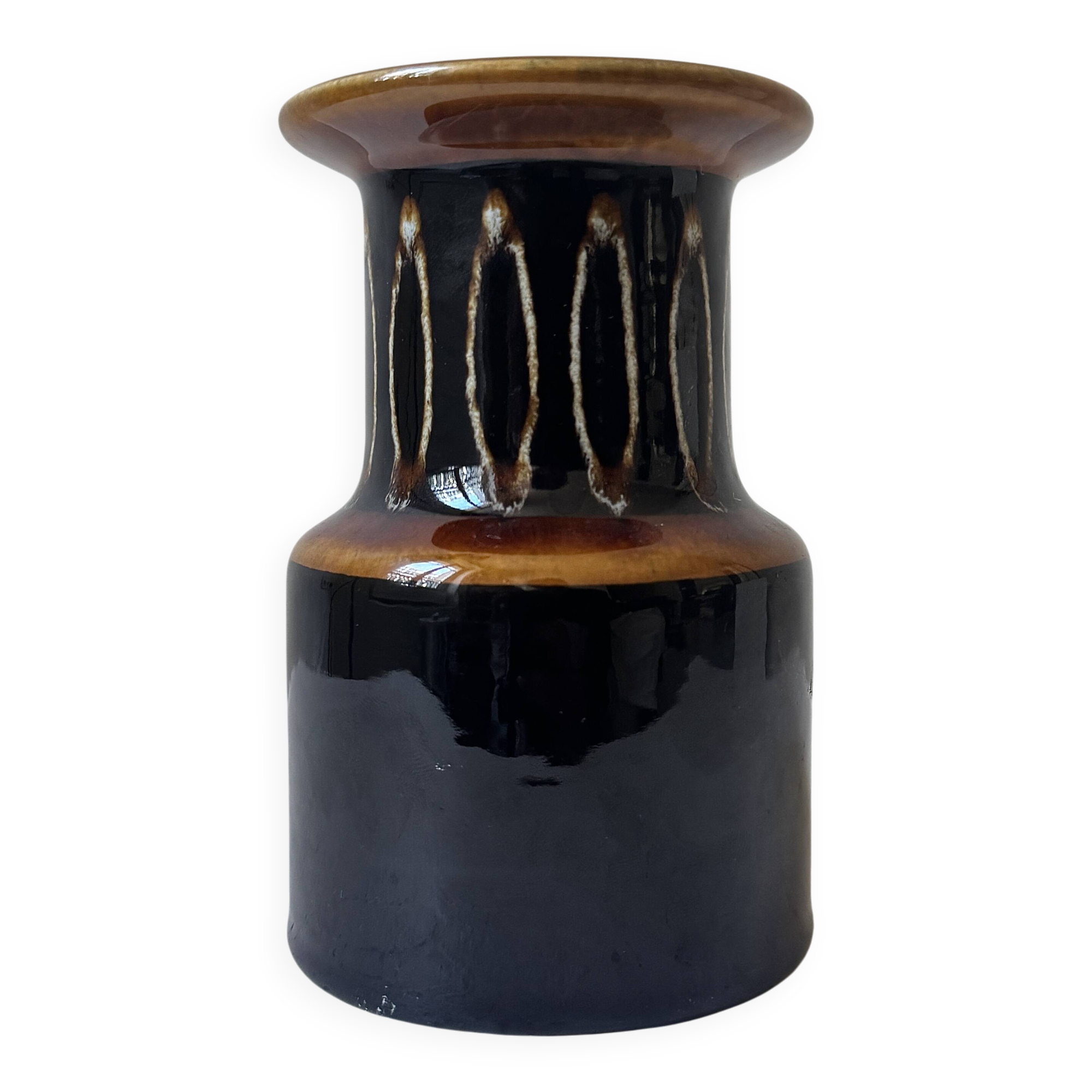 Ceramic vase Boch Freres, famous pottery from the 1970s.