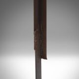 Industrial Side Table with Metal Frame and Wooden Top and Removable Platfor