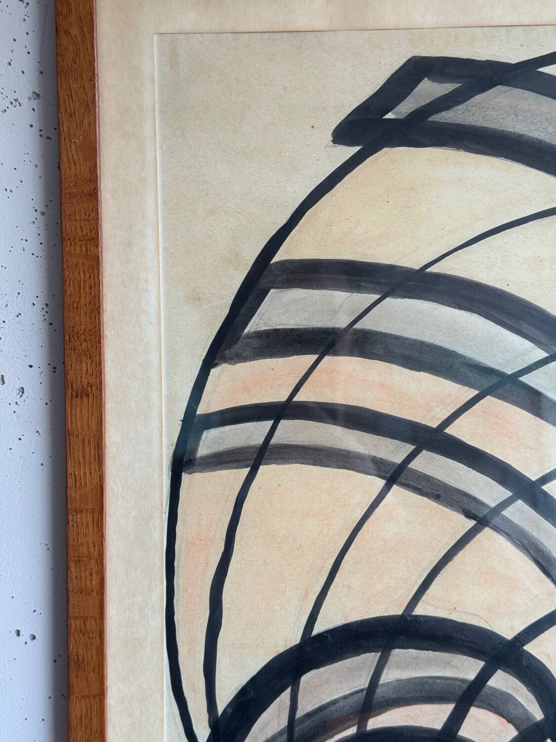 Abstract – dynamic black composition on a beige background