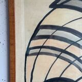 Abstract – dynamic black composition on a beige background