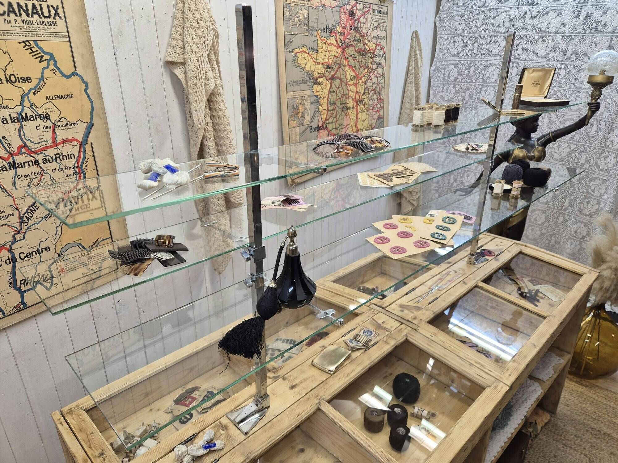 Old haberdashery display cabinet