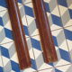 Pair of vintage wooden skis