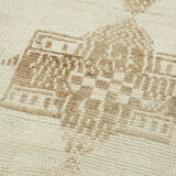 Handwoven antique anatolian beige runner rug 83 cm x 348 cm