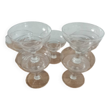 7 vintage cut champagne glasses