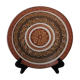 Assiette decorative en terre cuite gravee et peinte signee verdo