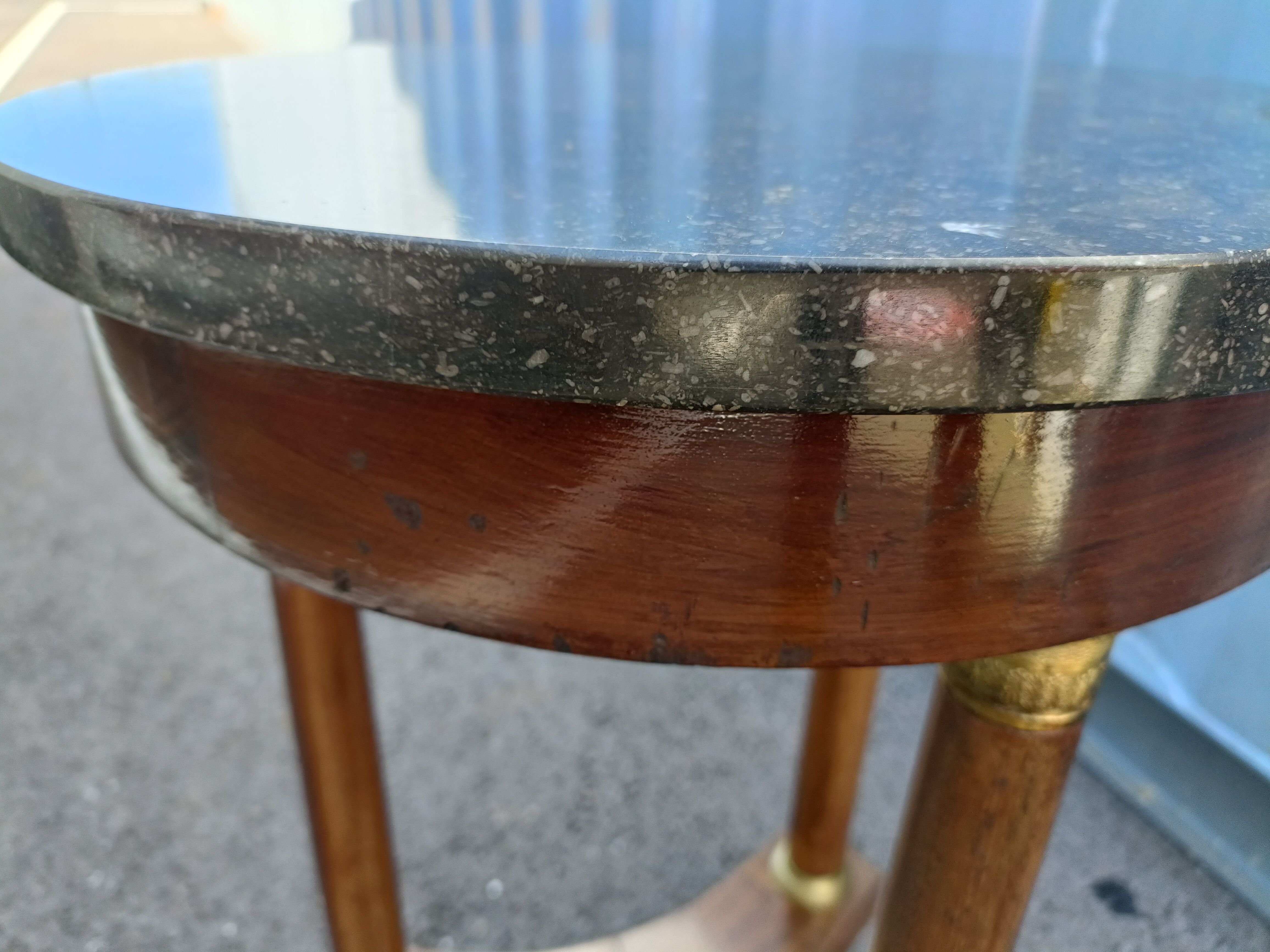 Gueridon side table empire style marble top