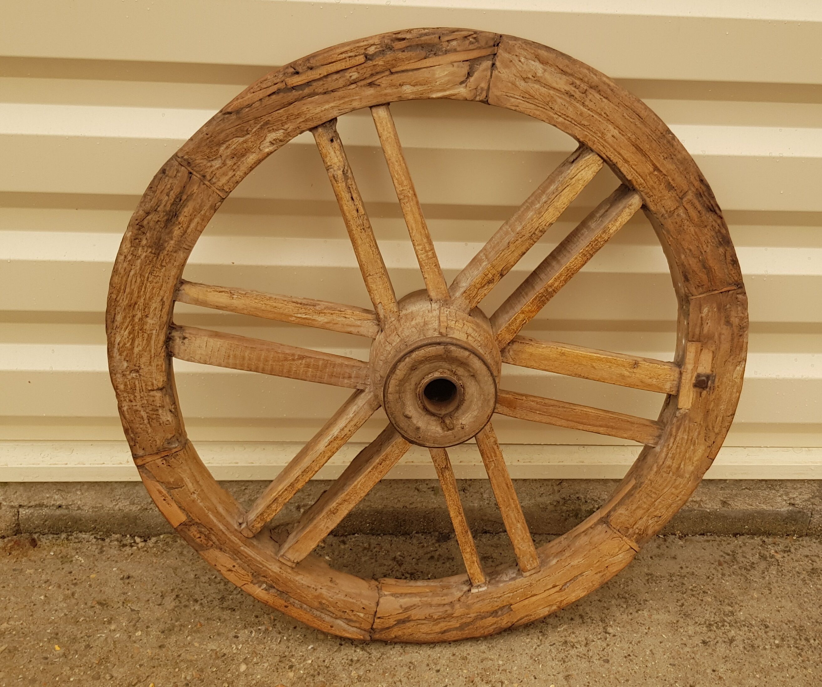 Old teak plow wheel