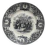Vintage flat speaking plate in Boch Frères La Louvière porcelain