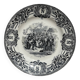 Assiette parlante plate vintage en porcelaine opaque Boch Frères La Louvière