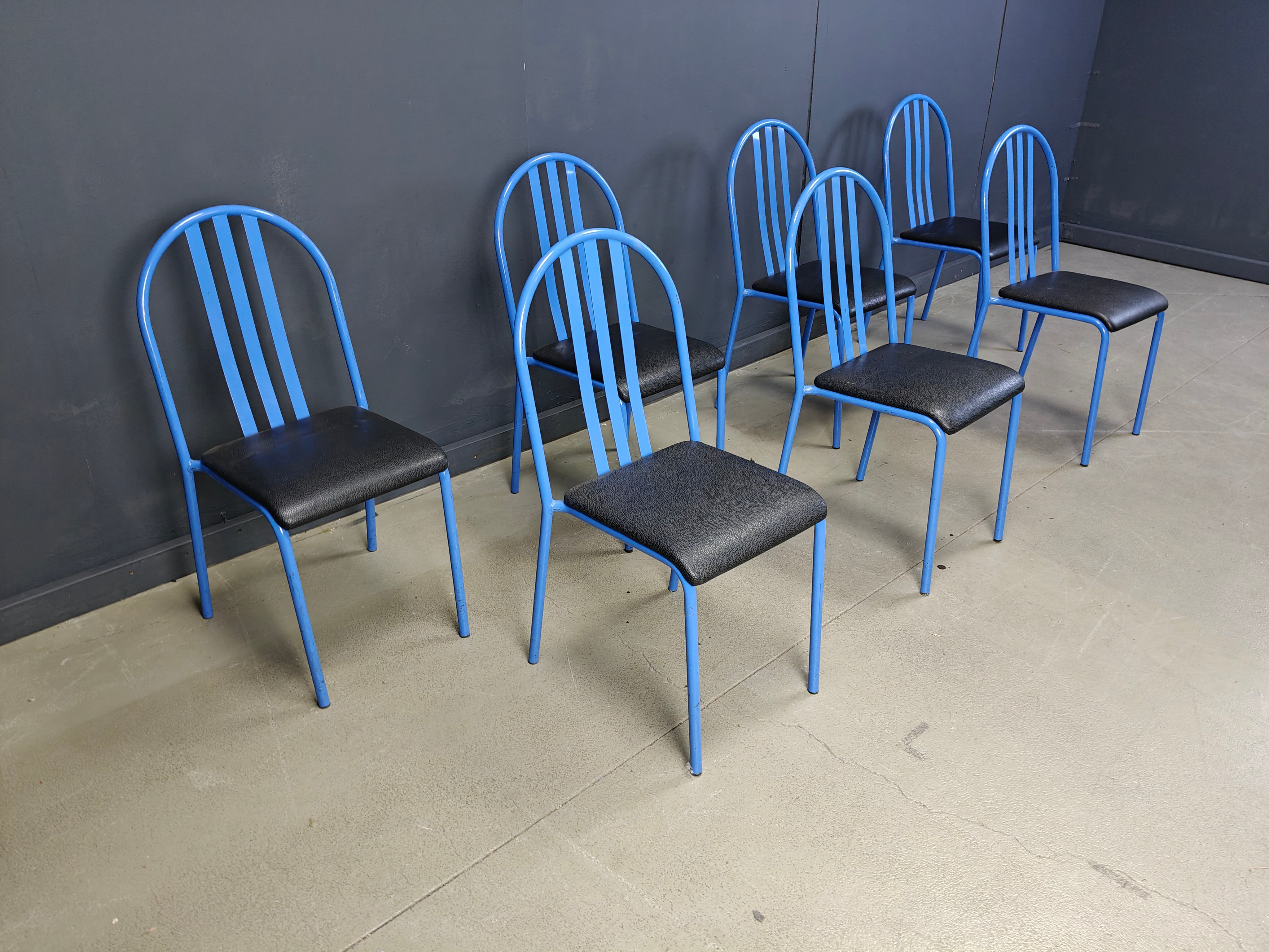 Ensemble de chaises Nr 222 par Robert Mallet-Stevens, années 1980, ensemble de 7.