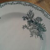 2 assiettes creuse . terre de fer . model bouquet