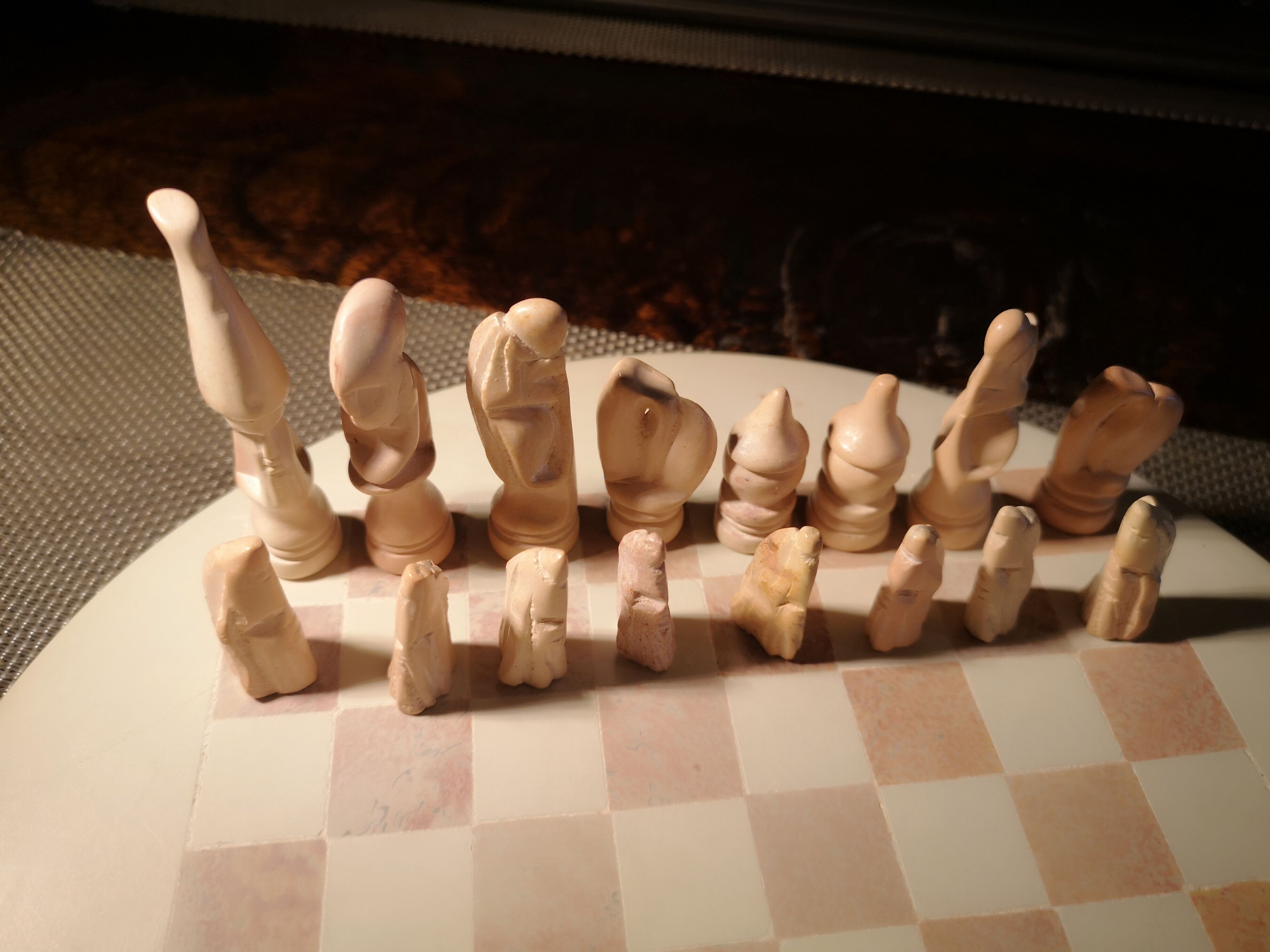 Stone chess games steatite