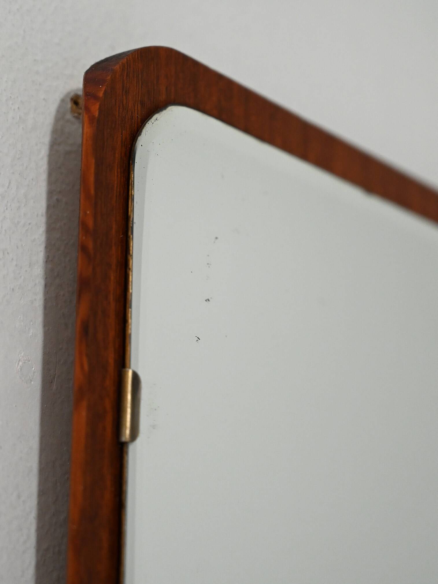 Scandinavian mirror with teak frame