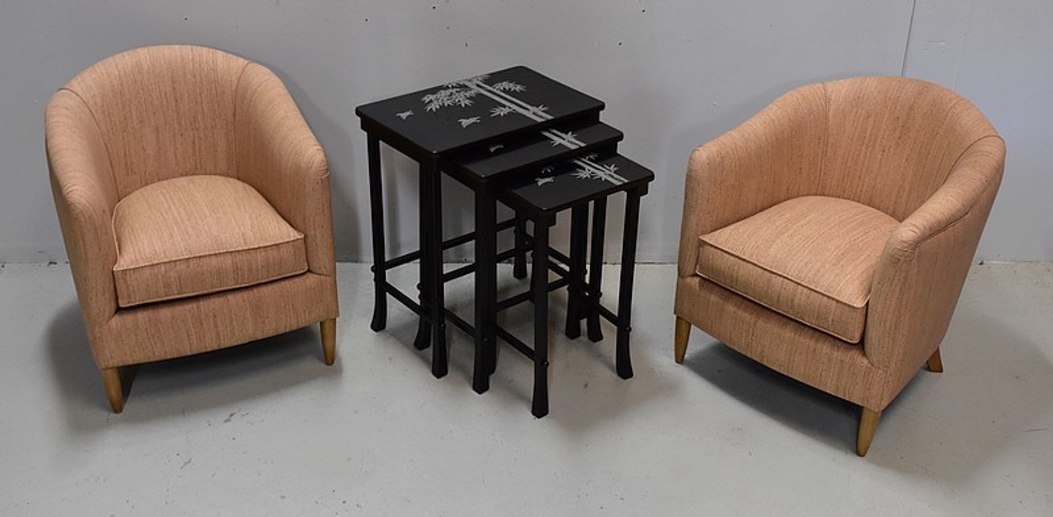 Chinese pull out tables in lase black