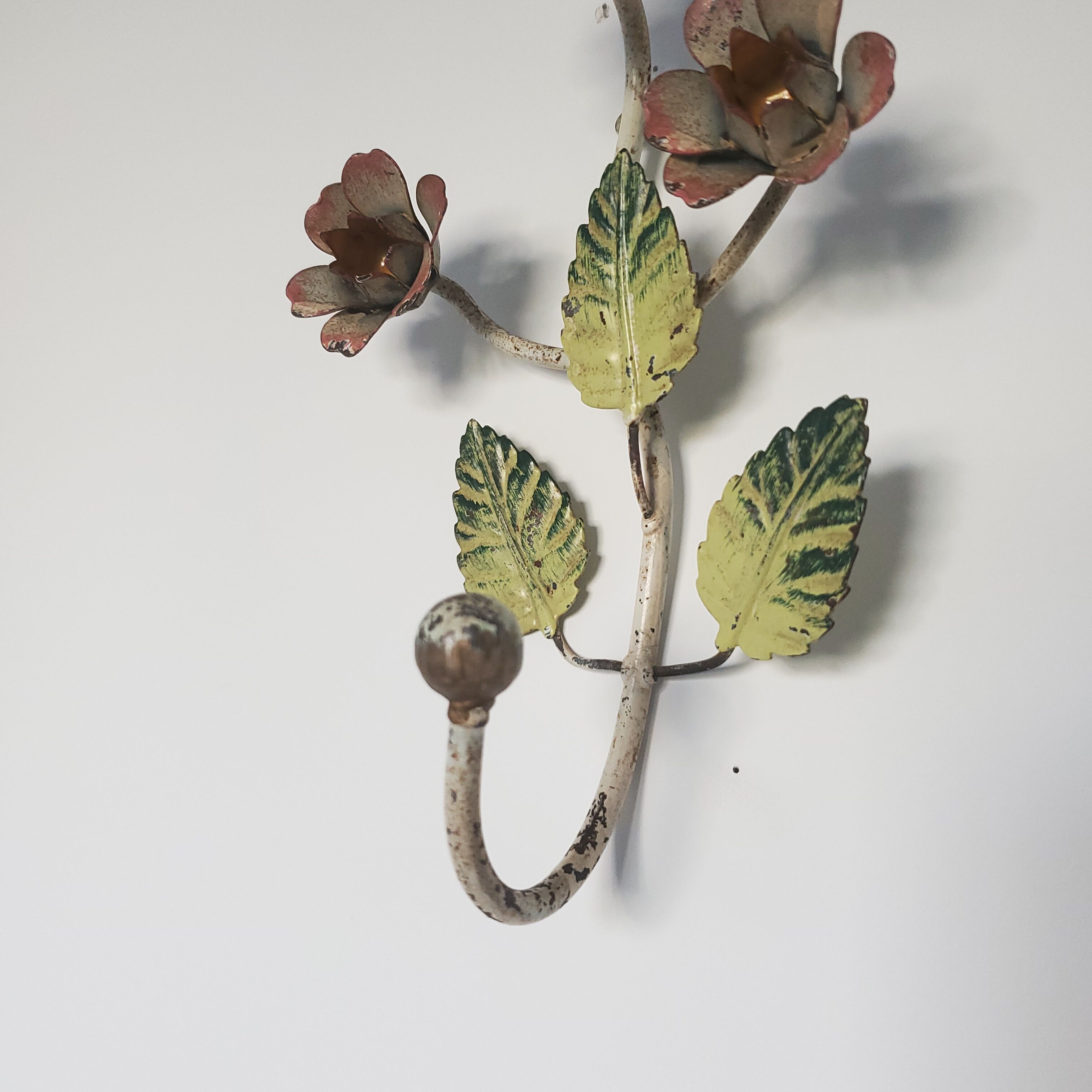 Antique metal floral hook