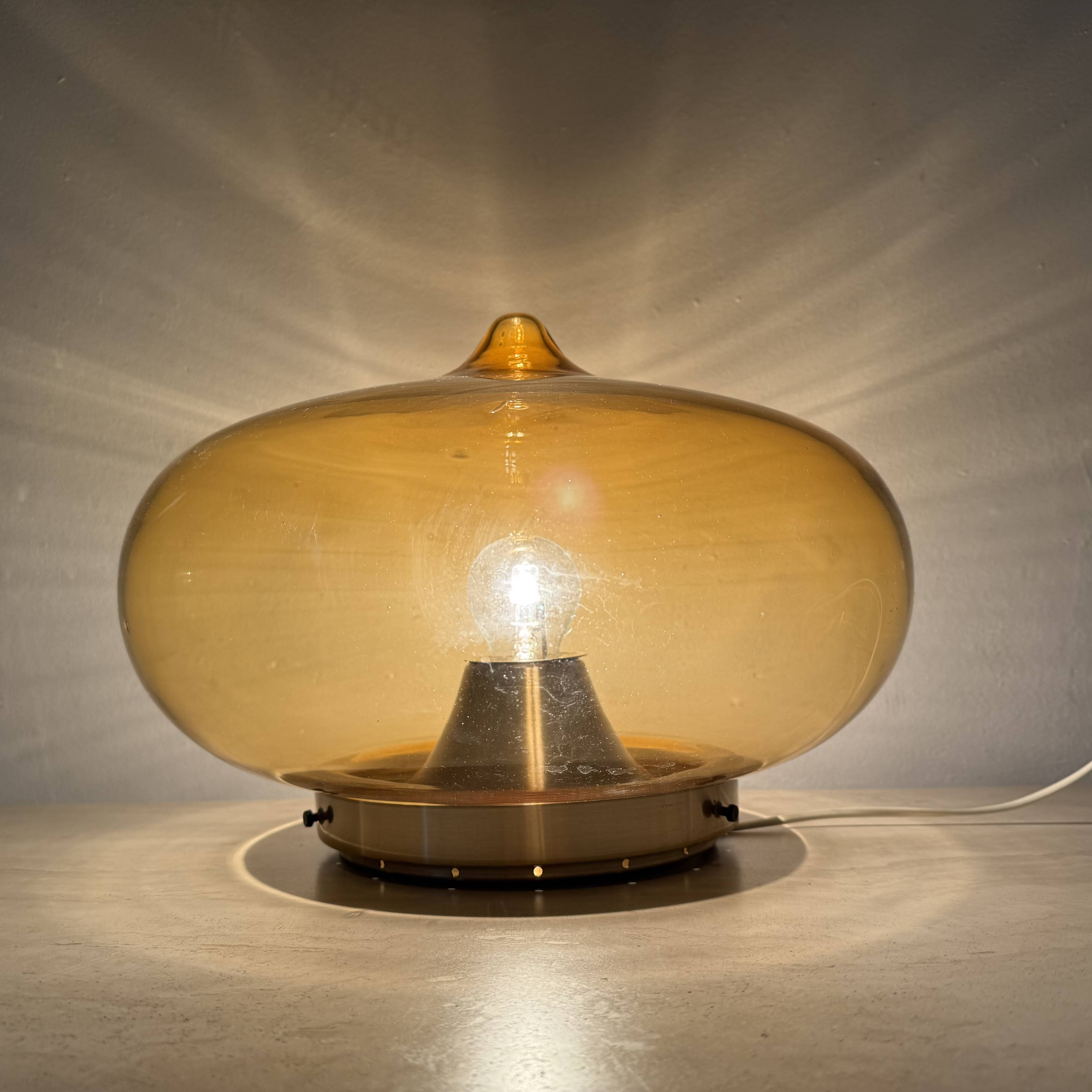 Plafonnier en verre Dijkstra du milieu du siècle, Space Age, années 1970
