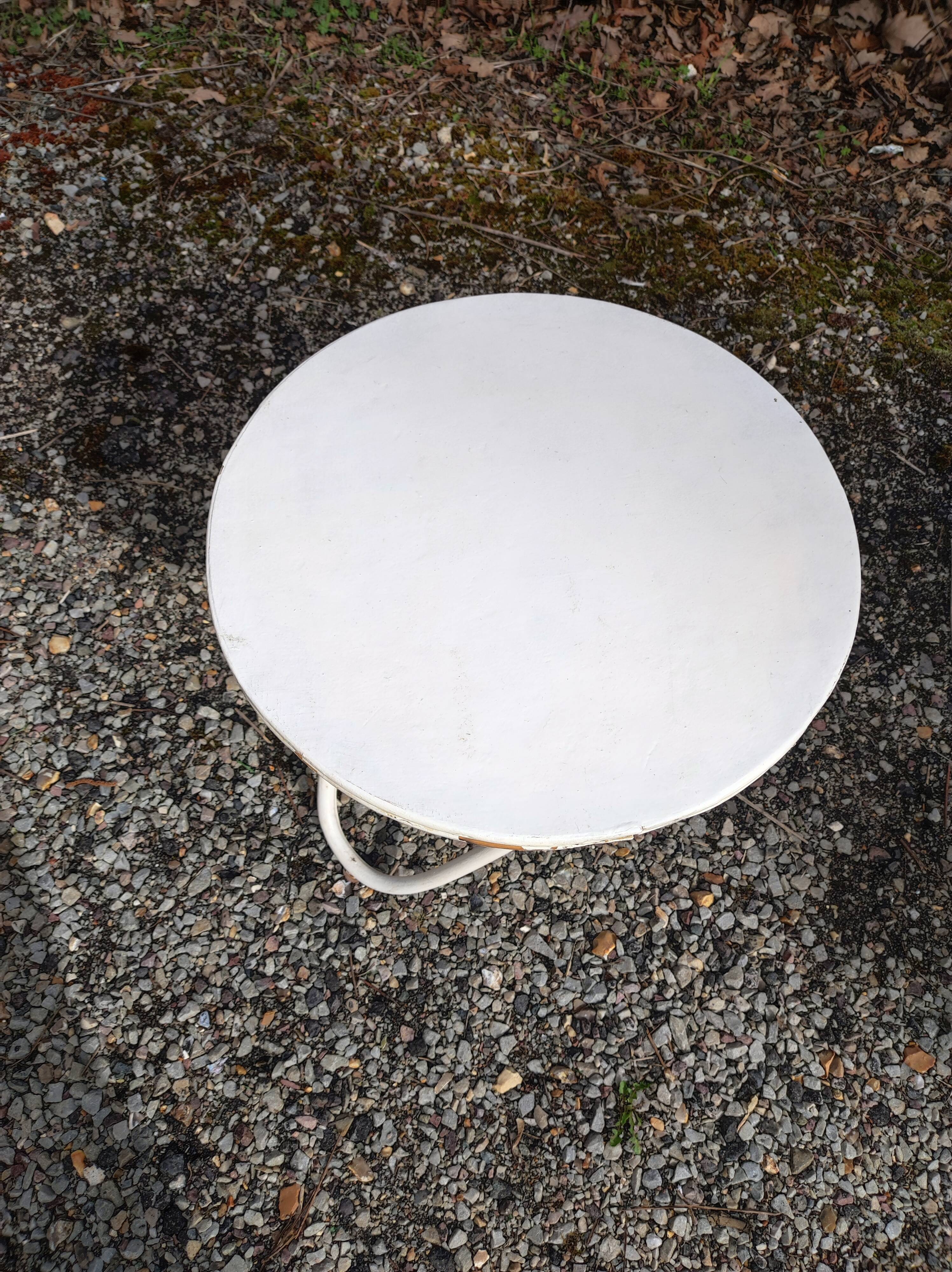 Vintage rattan bamboo tripod table