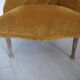 Yellow velvet padded toad armchair