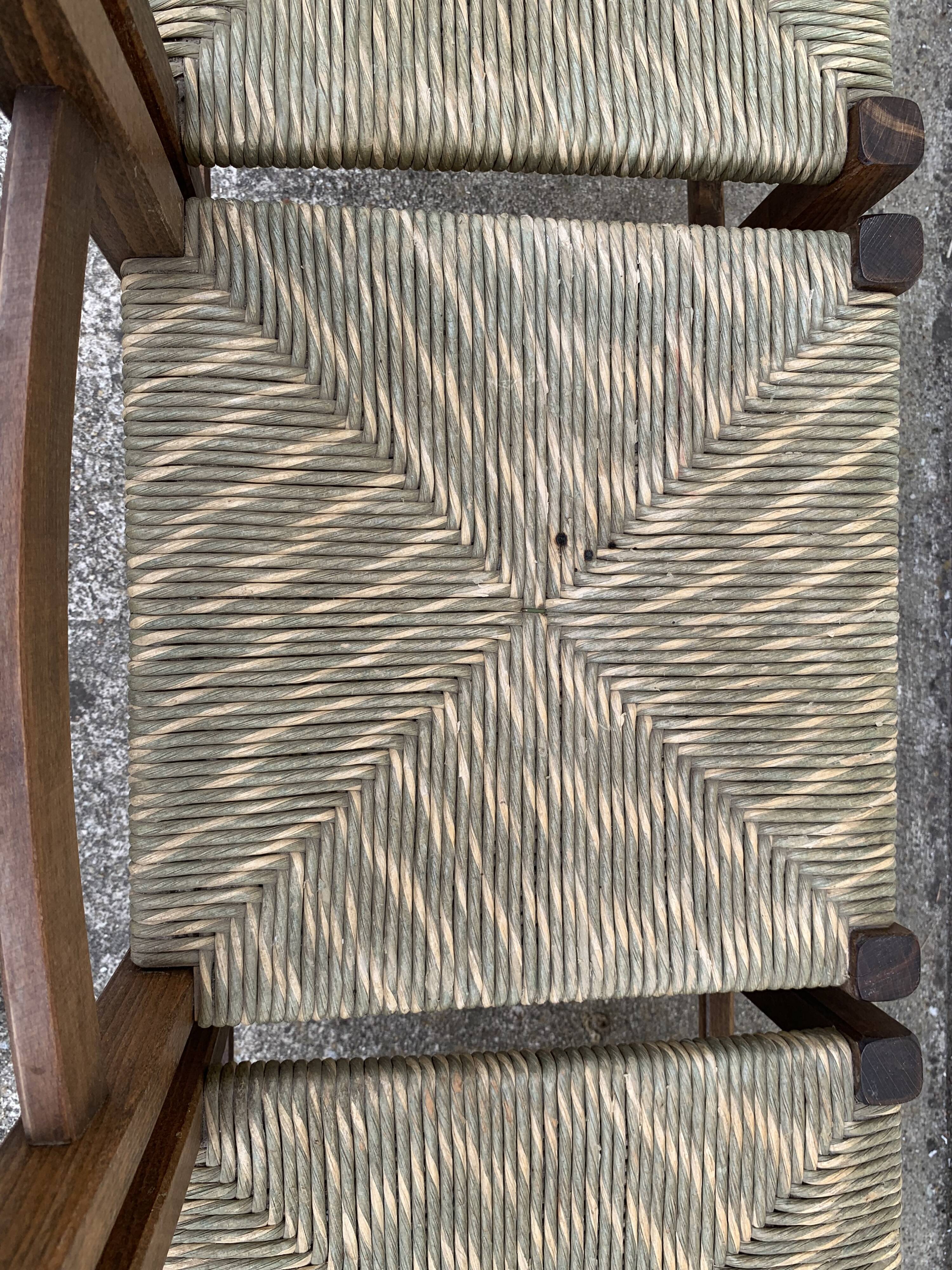 Two-tone straw chairs 1950