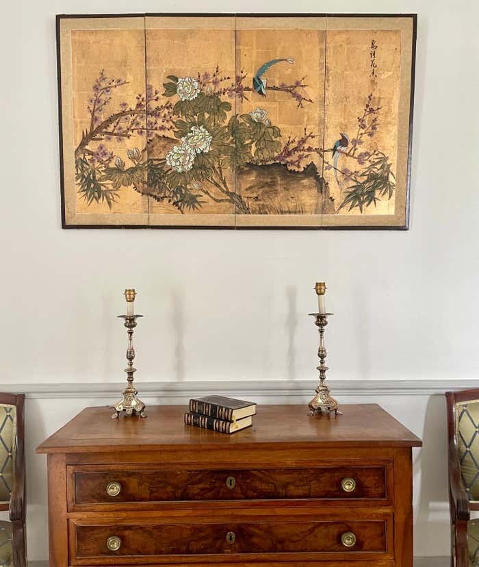 Pair of Louis XIV style table lamp from the 19th century in silver metal