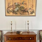 Pair of Louis XIV style table lamp from the 19th century in silver metal