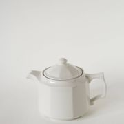 Faceted ceramic teapot, White, 1950