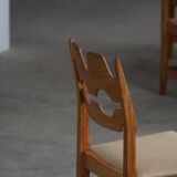 Set of 8 Razorblade chairs in oak and jute by Henning Kjærnulf, 1960s