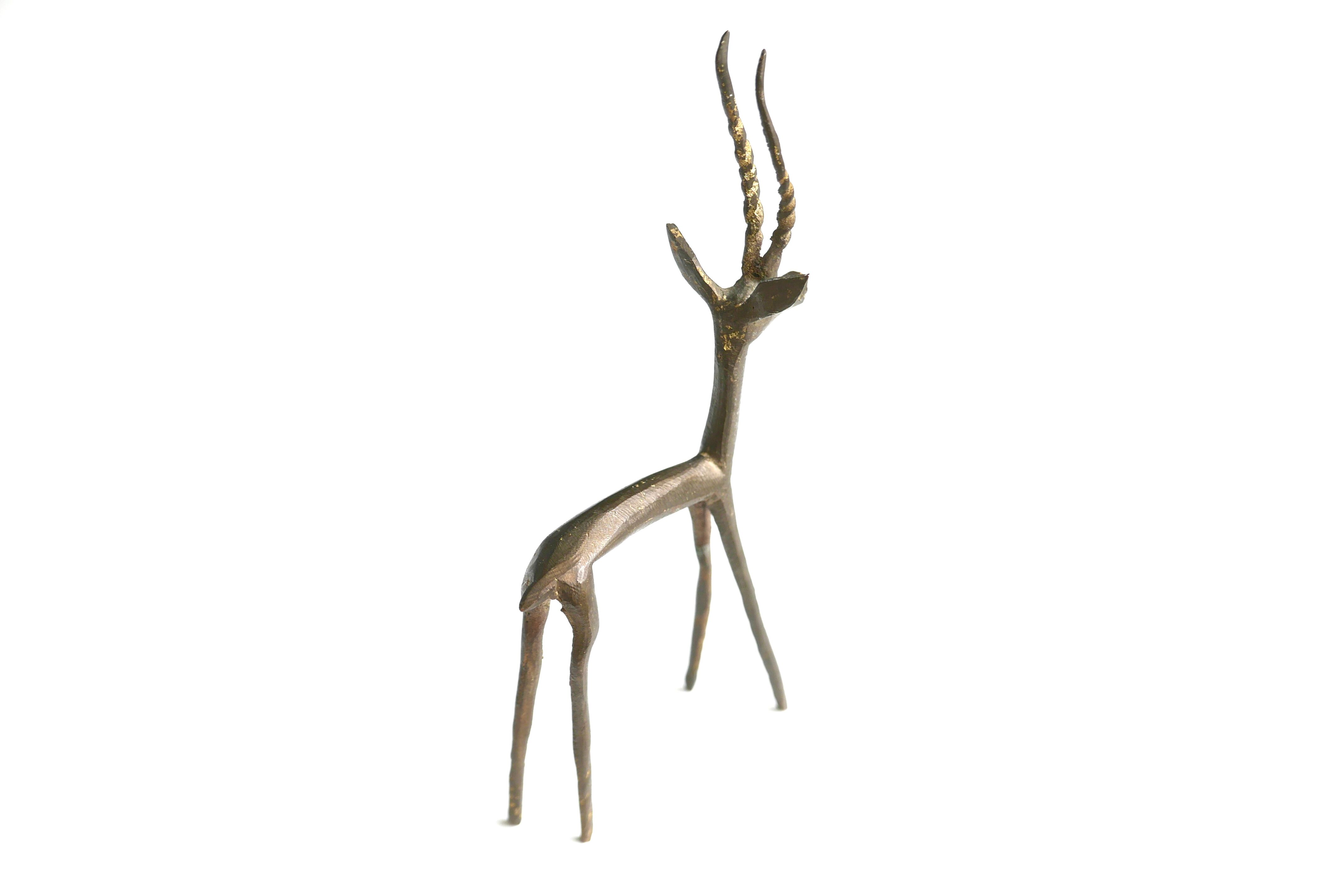 Gazelle en laiton années 50