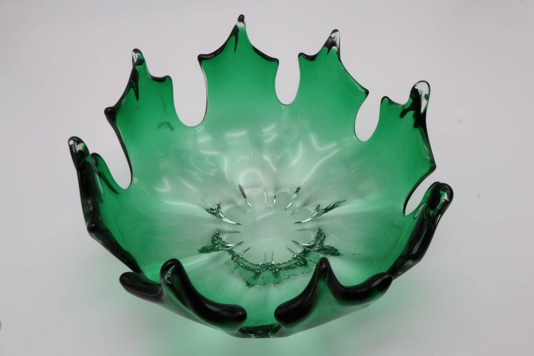 Vintage Murano Glass Green Bowl, 1960s