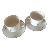 2 lunch cups with Vieux Luxembourg porcelain undercut