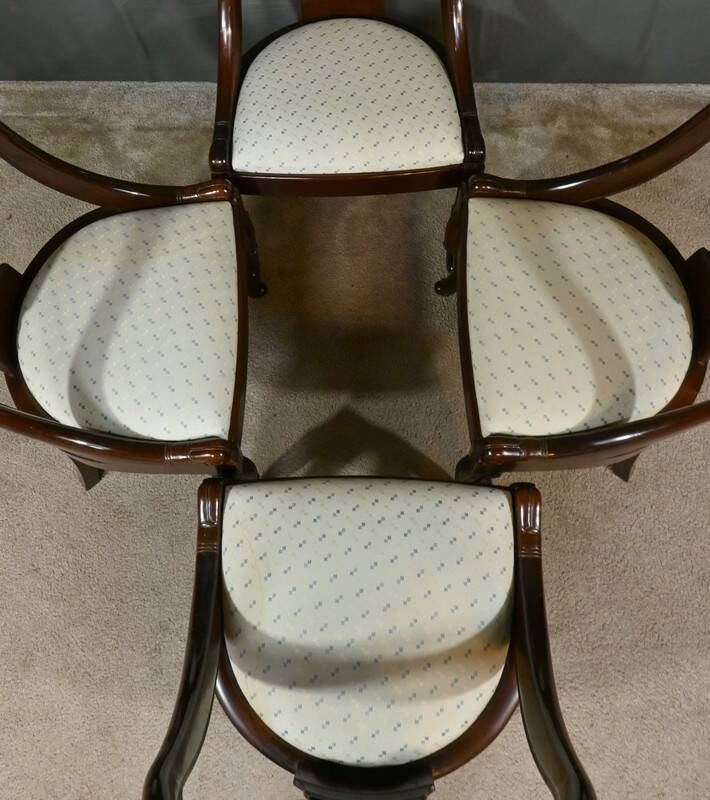 Set of 4 Gondola Chairs in Mahogany, Restoration period – Part 1, 19th century