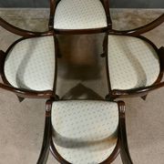 Set of 4 Gondola Chairs in Mahogany, Restoration period – Part 1, 19th century