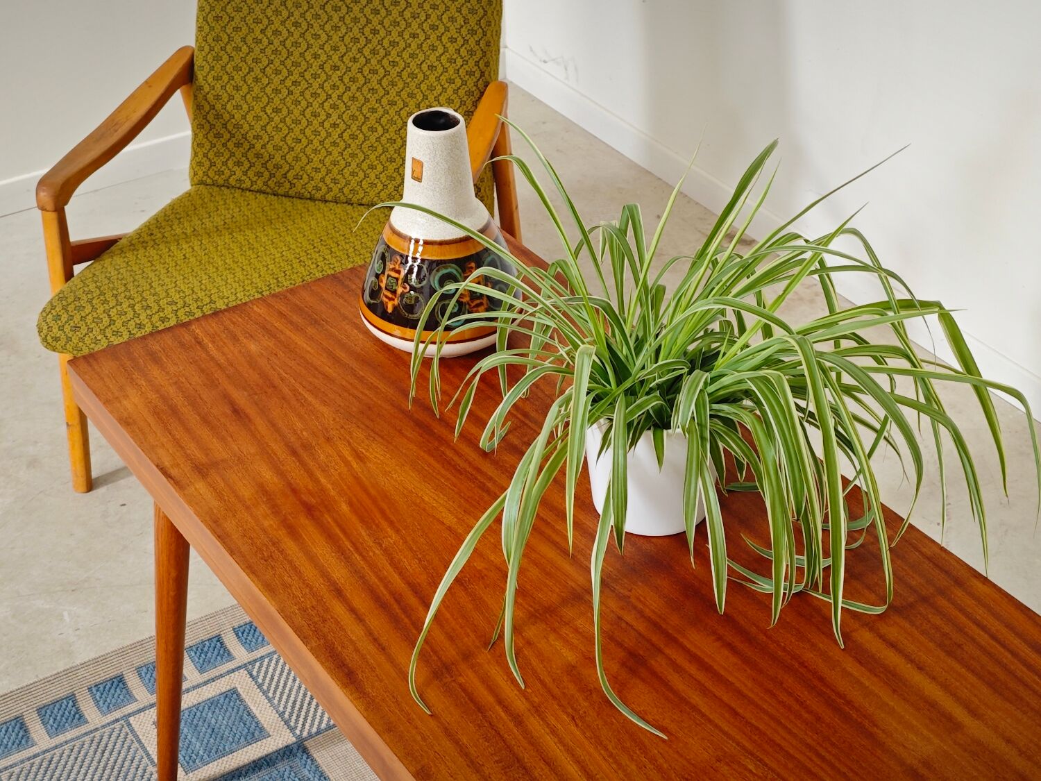 Side table compass legs Czechoslovakia Dievozpracujici mahogany